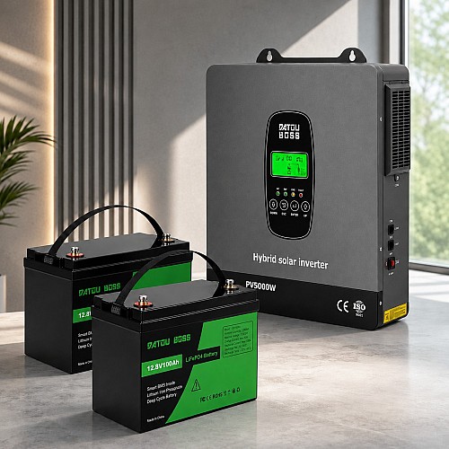 3,3 кВт Комплект резервного живлення Інвертор Datouboss + 2 акумулятора 12V/100Ah для будинку, квартири